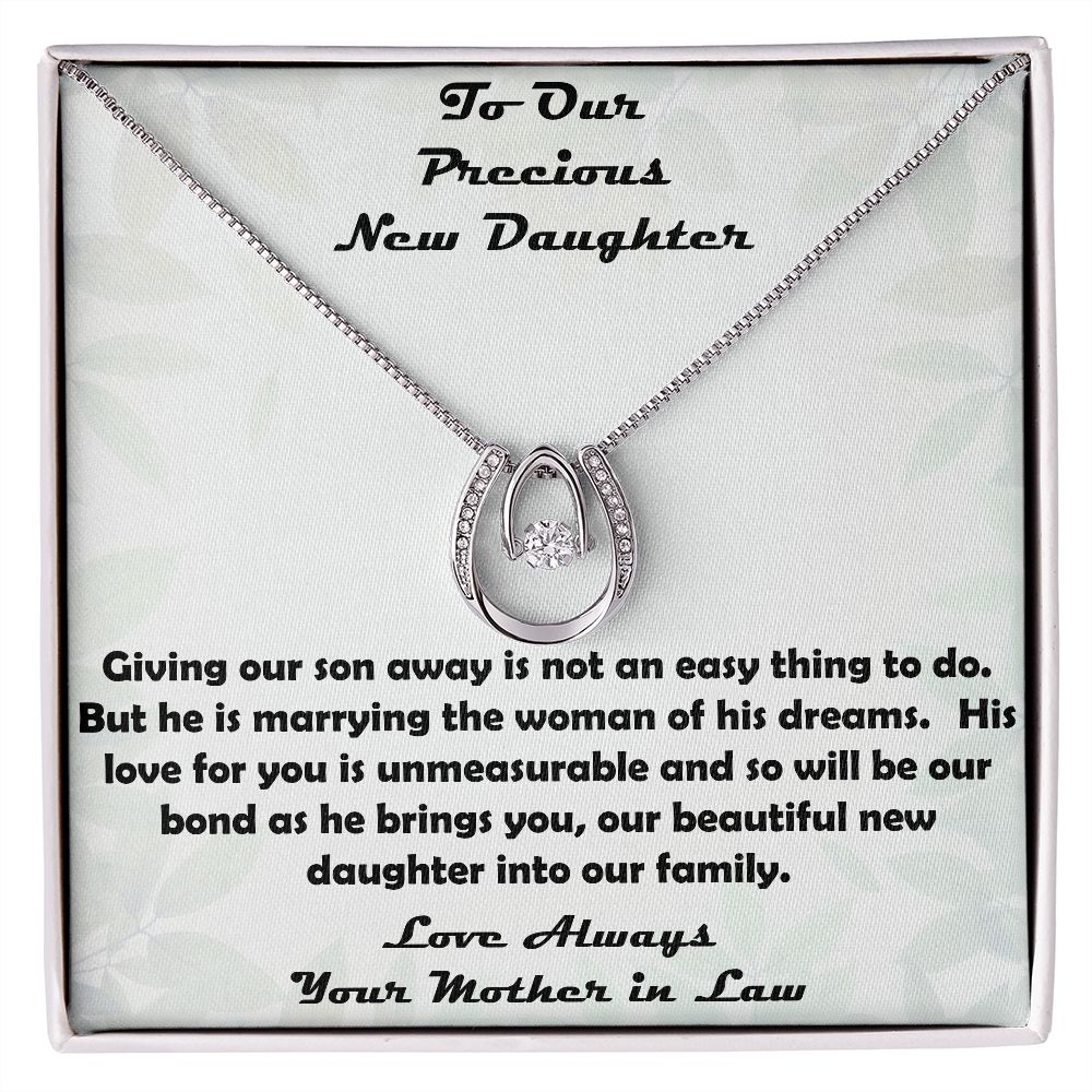 Daughter-in-Law Gifts Necklace From Mother in Law To My Bonus Honor Pendant Jewelry with Message Card and Gift Box Surprise Gift for Daughter