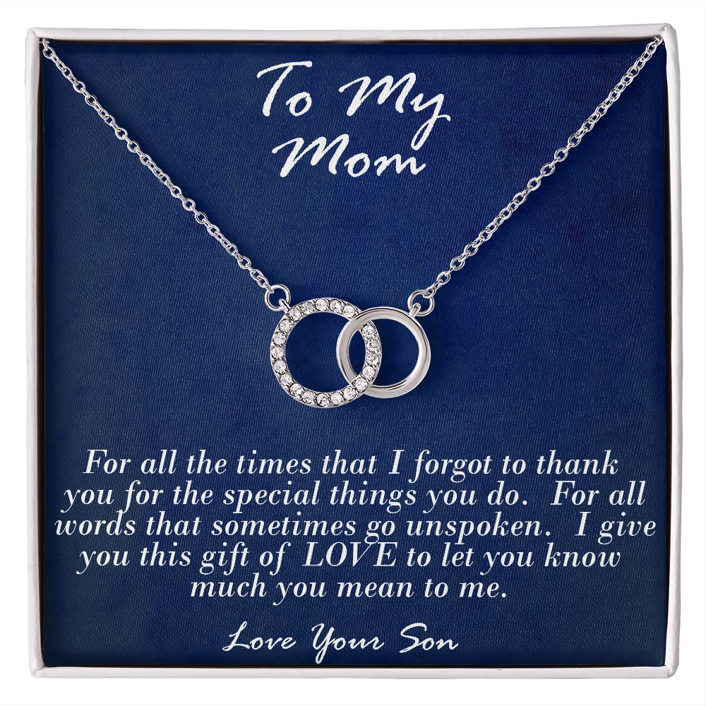 Forever Love Heart Necklace To Mom From Son Message Card Necklace Mom Birthday Jewelry To Mom From Son Gifts Mom Mother's Day Gifts From Son