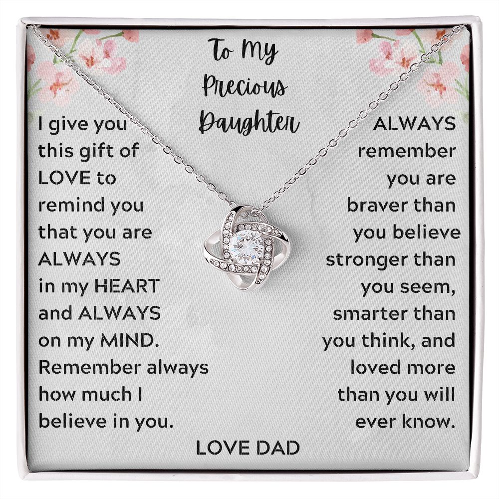 Daughter Gift from Dad Daughter Gifts Gift from Dad Father Daughter Gift Dad to Daughter Necklace Personalized with Message Card