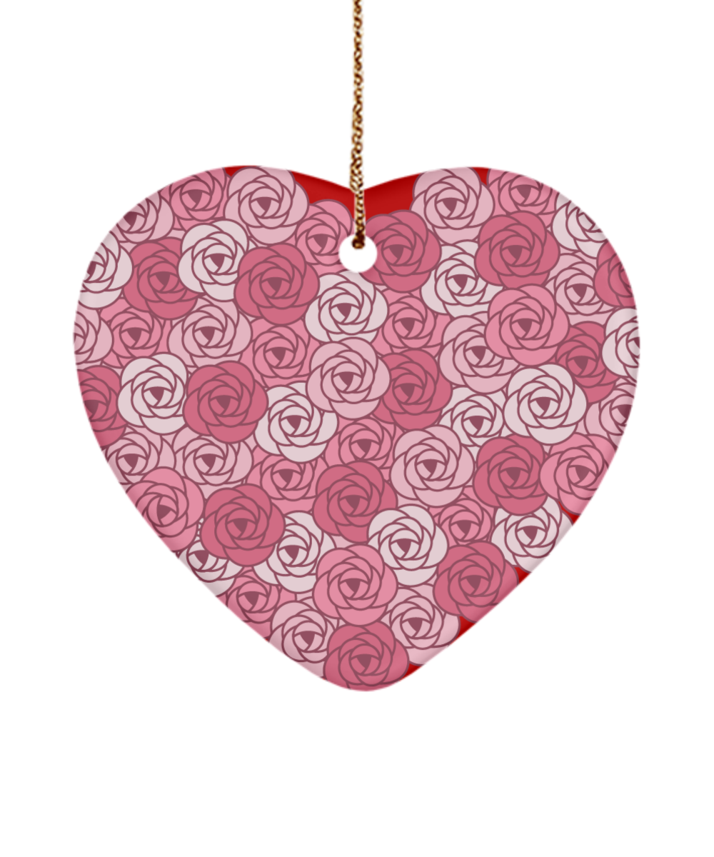 Rose Heart Valentine Ornament Pink Shades of Love Valentines Ornament for Her