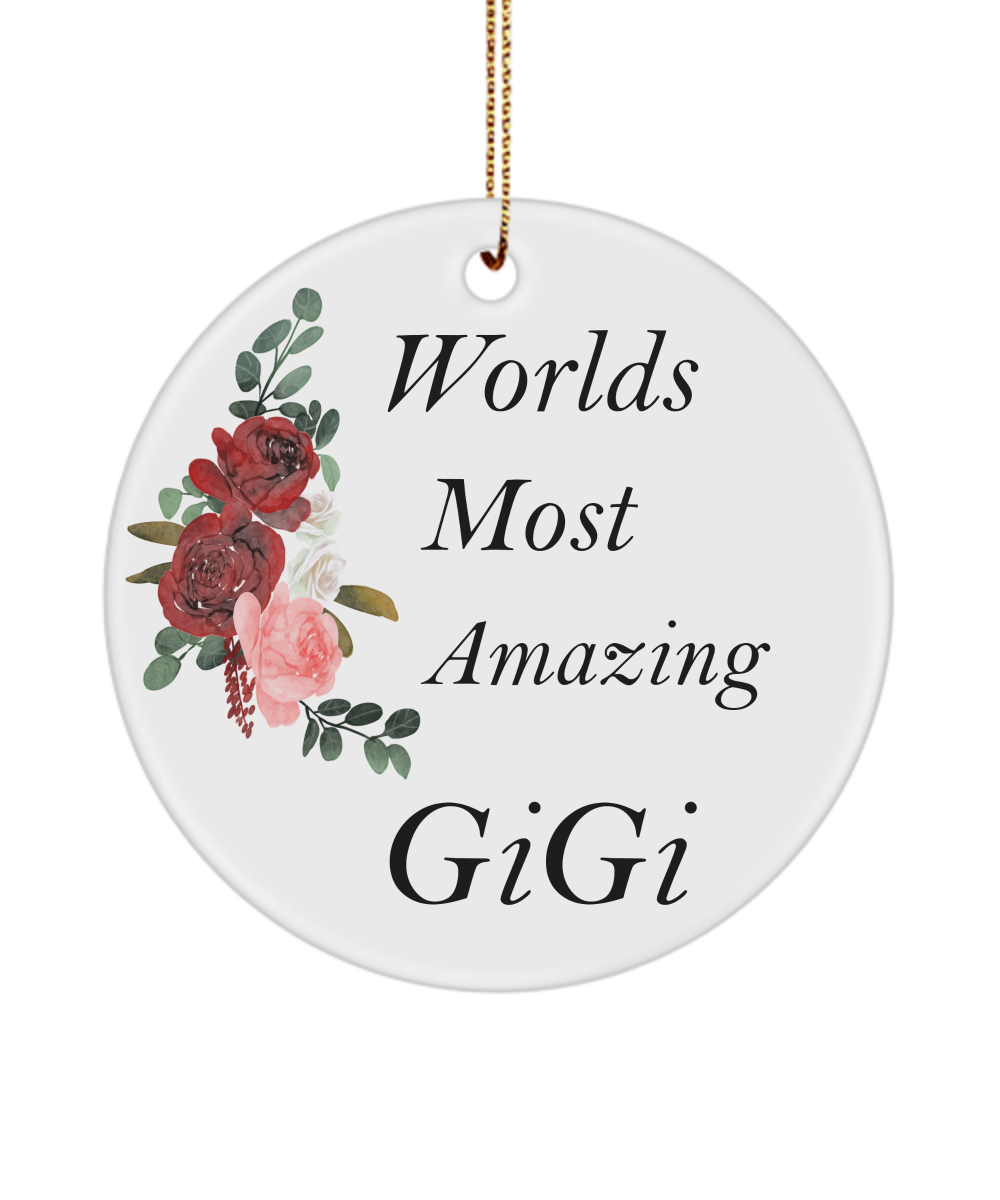 Gigi Gifts For Grandma, Gigi Ornament Gift for Grandma, Best GiGi Ever, World's Best Gigi Ceramic Ornament, Gift for Gigi, Mother's Day Gift for Gigi