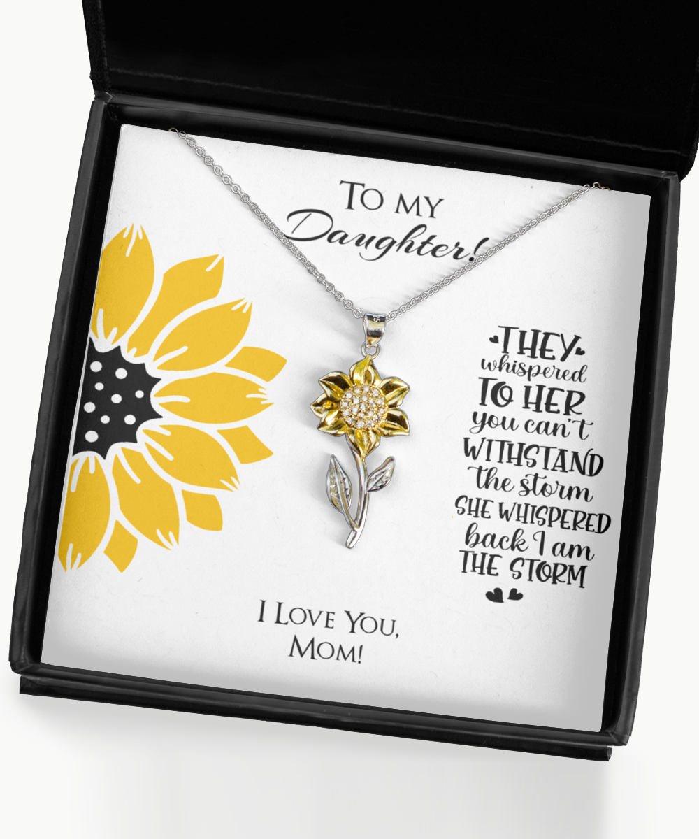 Sunflower Necklace Sunflower gifts for daughter Gifts from Mom for Daughter Necklace With Lovely Quote Card Necklace for Daughter, Daughter Jewelry Christmas Gifts for Daughter