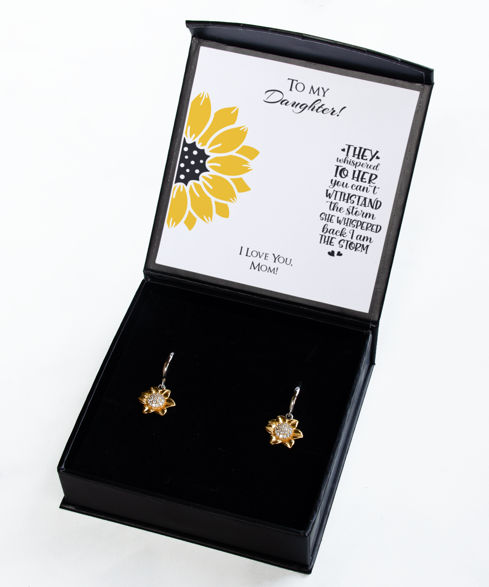 Sunflower Earrings from Mom, Sunflower gifts for daughter, Gifts for Daughter Earrings With Lovely Quote Card Earrings for Daughter form Mom Daughter Gifts, Daughter Jewelry