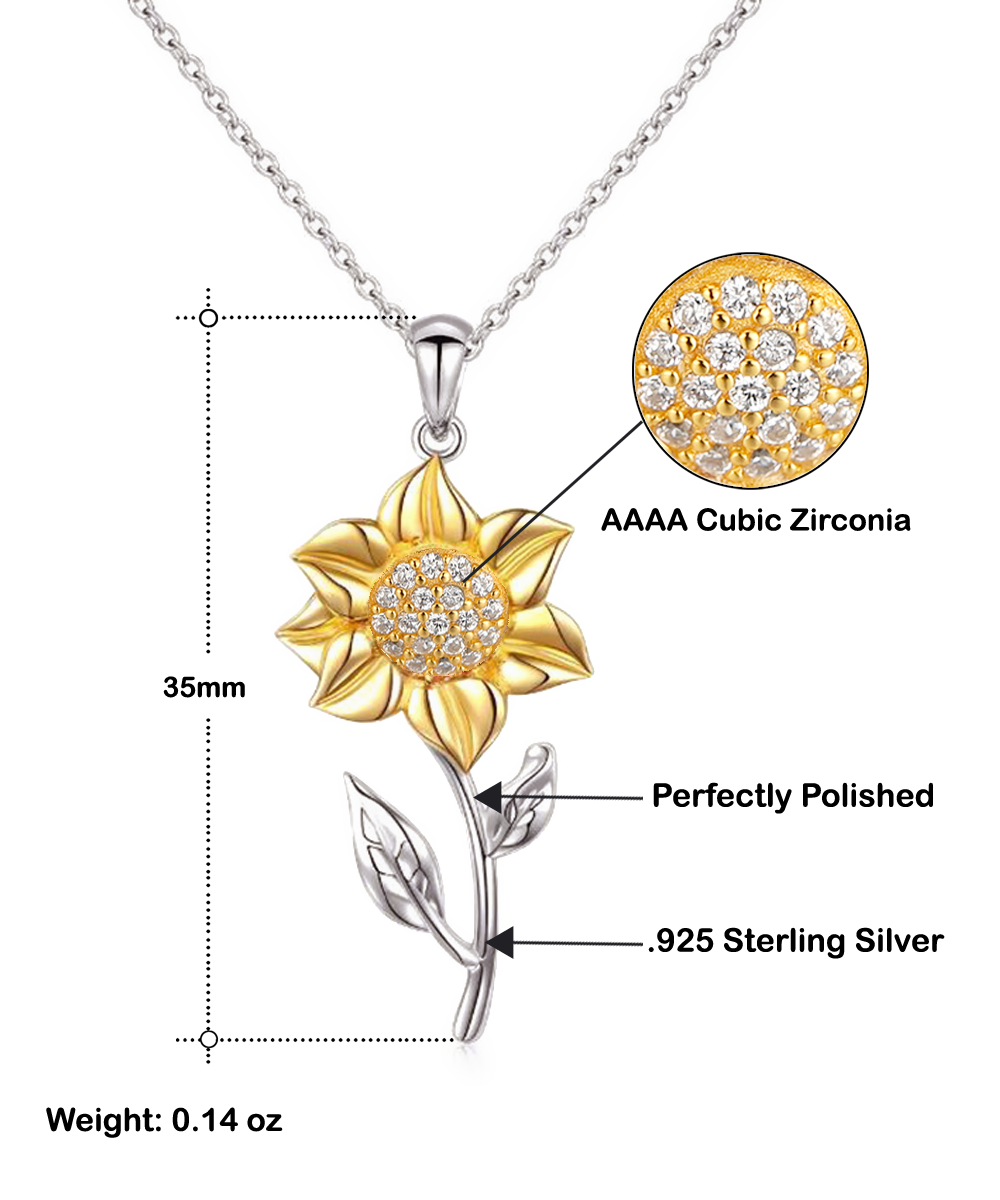 Sunflower Necklace 16th Birthday Gift, 16th Birthday Girl Father Daughter Gift 16th Birthday Gift to Daughter teen Girl Gift Ideas Daughter Gift